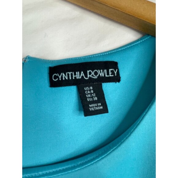 Cynthia Rowley Knee Length Sleeveless Cutout Detail‎ Bottom size 8 Blue - Picture 2 of 8